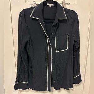 Black Equipment button down in crepe material